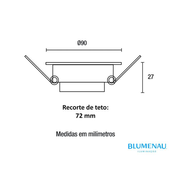 Imagem de Kit 10 Spot Led Preto Redondo Embutir 6w Branco Frio 6500K