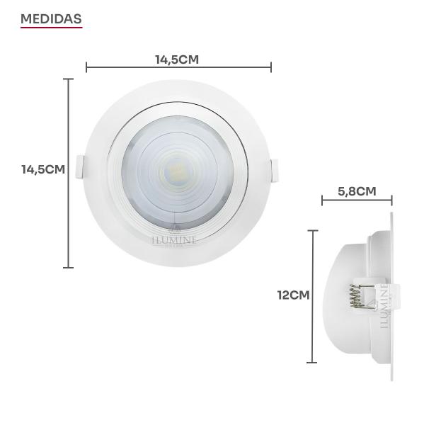 Imagem de Kit 10 Spot LED Taschibra AllTop Redondo Embutir PAR30 10W 45