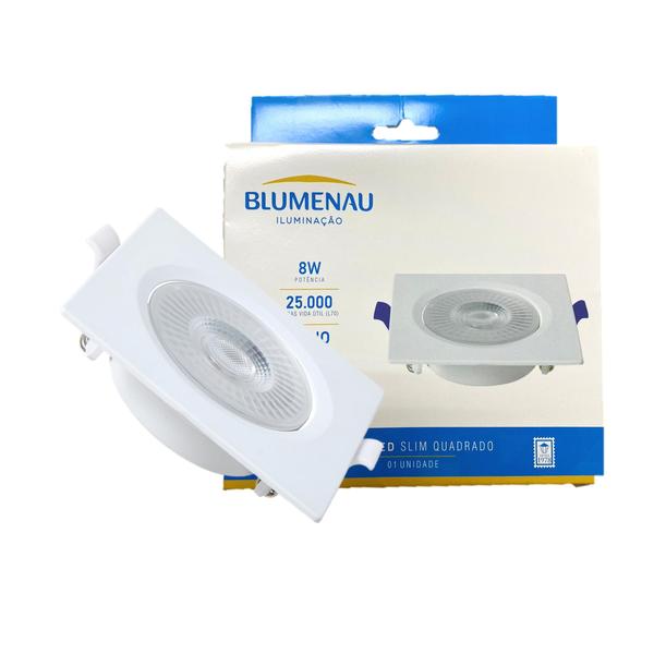 Kit 10 Spot Super Led Quadrado Embutir 8w Branco Frio 6500K - Blumenau Iluminação Imagem de Kit 10 Spot Super Led Quadrado Embutir 8w Branco Frio 6500K