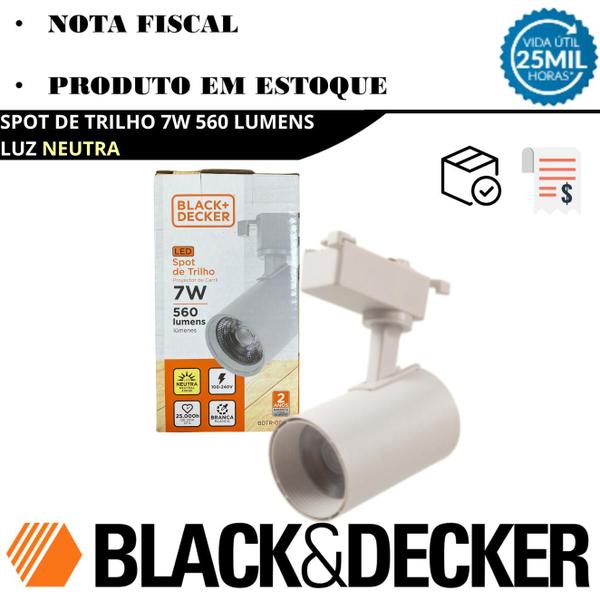 Imagem de Kit 10 Spot Trilho Led Eletrificado 7w Branco Neutro 4000K