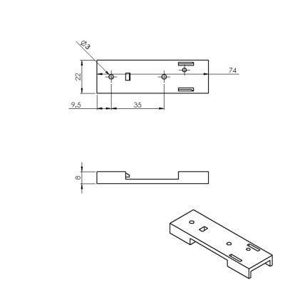 Imagem de Kit 10 Suporte Fixação Trilho Din 35mm Abs Multiuso Universal SPTR