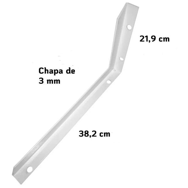 Imagem de Kit 10 Suporte Mão Francesa Cantoneira 40Cm Branca