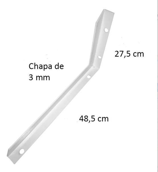 Imagem de Kit 10 Suporte Mão Francesa Reforçada 50Cm Branca