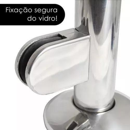 Kit 10 Suporte Presilhas Vidro Curva Redonda Aço Inox 304 - AGS Imagem de Kit 10 Suporte Presilhas Vidro Curva Redonda Aço Inox 304