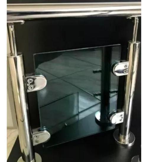 Kit 10 Suporte Presilhas Vidro Curva Redonda Aço Inox 304 - AGS Imagem de Kit 10 Suporte Presilhas Vidro Curva Redonda Aço Inox 304