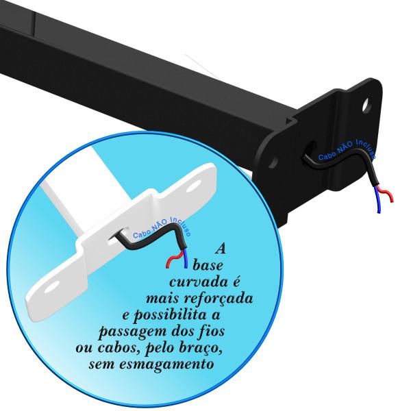 Imagem de KIT 10 Suportes Haste De Refletor Led Parede Fachada Banner Base Reta 100 Cm