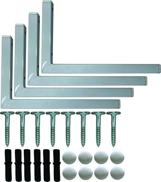 Kit 10 Suportes Mão Francesa Cantoneira Prateira Branco 25Cm - Belo Lar Imagem de Kit 10 Suportes Mão Francesa Cantoneira Prateira Branco 25Cm