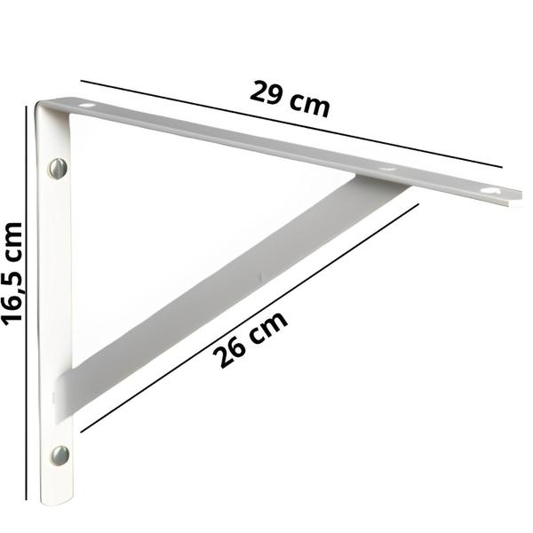 Imagem de Kit 10 Suportes Mão Francesa para Prateleira de 30 cm + kit Instalação