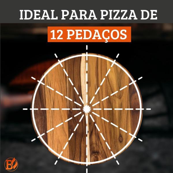 Imagem de Kit 10 Tábuas 45Cm De Madeira Teca Para Cortar E Servir Pizzas