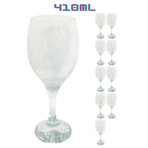 Imagem de Kit 10 Taças De Vinho 410ml Vidro Transparente