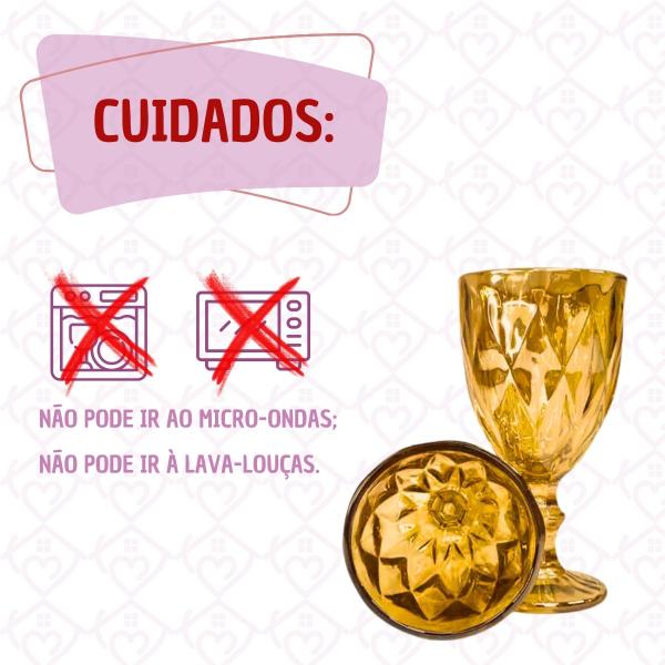 Imagem de Kit 10 Taças Luxo 330ml Diamond Dourado Ouro Âmbar 