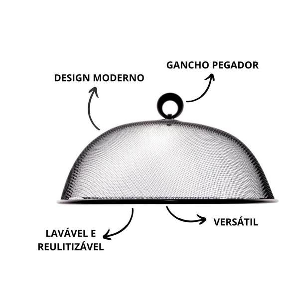 Imagem de Kit 10 Tampa Tela Protetora P/ Alimentos 35cm Metal Kehome