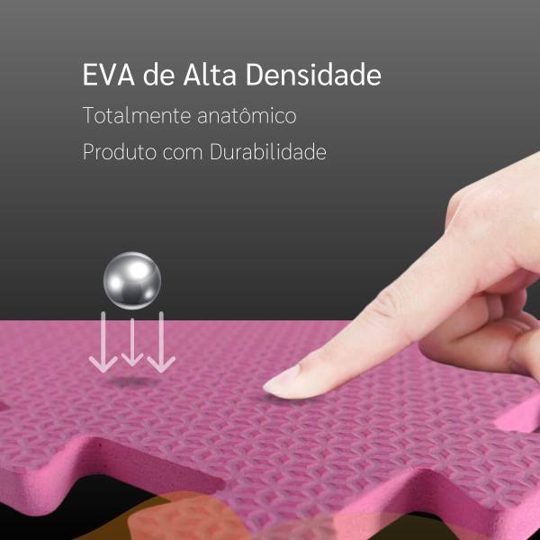 Imagem de Kit 10 Tapete Infantil em EVA Emborrachado de 50x50cm com 20mm de Espessura Total de 2,5 m² Estilo Tatame Para Bebe Cria