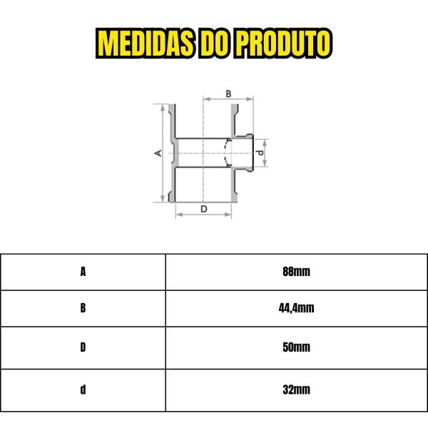 Imagem de Kit 10 Te Soldável Redução Marrom Água Fria 50x32mm