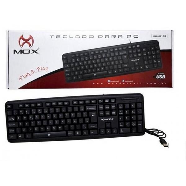 Imagem de Kit 10 Teclados Com Fio 2.0 Usb 110 Tecla Ergonômico Atacado