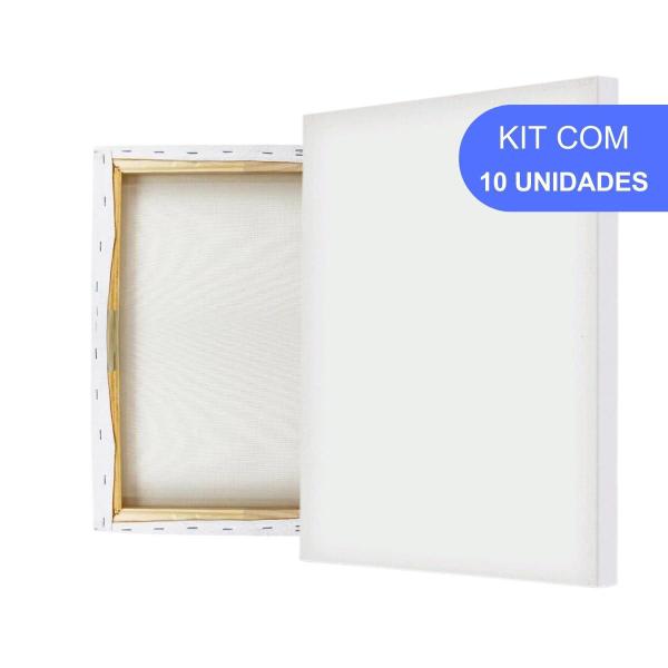 Imagem de Kit 10 Telas Pintura 30x40 P/ Tinta Acrílica Ou A Óleo Arte Estilo