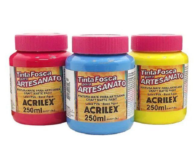 Imagem de Kit 10 Tinta Pva Fosca para Artesanato 250ml a Sua Escolha Acrilex