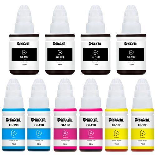 Kit 10 tintas Gi-190 compatível canon G3102, G3110, G3111, G4100, G4110, G4111 - Bulk Ink Do Brasil Imagem de Kit 10 tintas Gi-190 compatível canon G3102, G3110, G3111, G4100, G4110, G4111