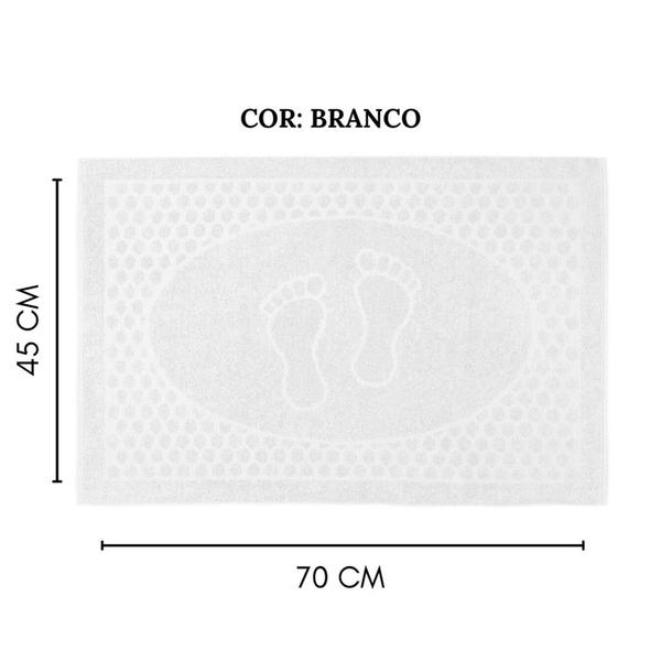 Imagem de Kit 10 Toalha De Piso Tapete Pézinho Grosso para banheiro Branco Hotel Pousada 45x70cm