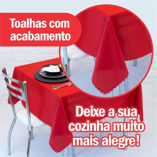 Imagem de Kit 10 Toalhas de Mesa Retangular 6 Lugares 2,10 x 1,40 Lisa