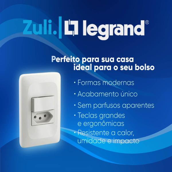 Imagem de Kit 10 Tomada de Telefone RJ11 Com Placa e Suporte Zuli LZX090 Lorenzetti Legrand