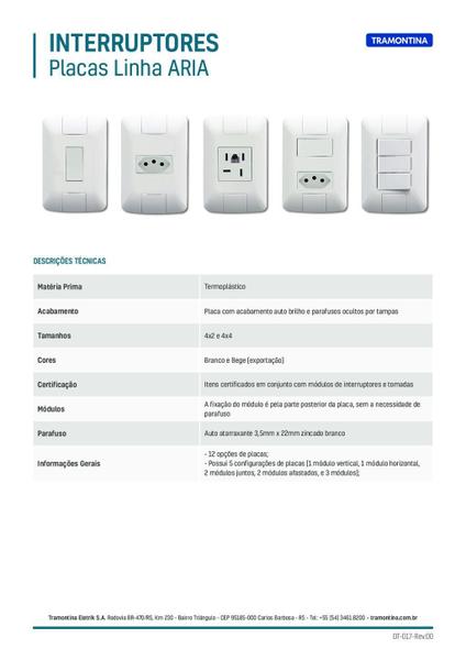 Imagem de Kit 10 Tomadas Dupla Tramontina 10A Aria Sem Parafuso