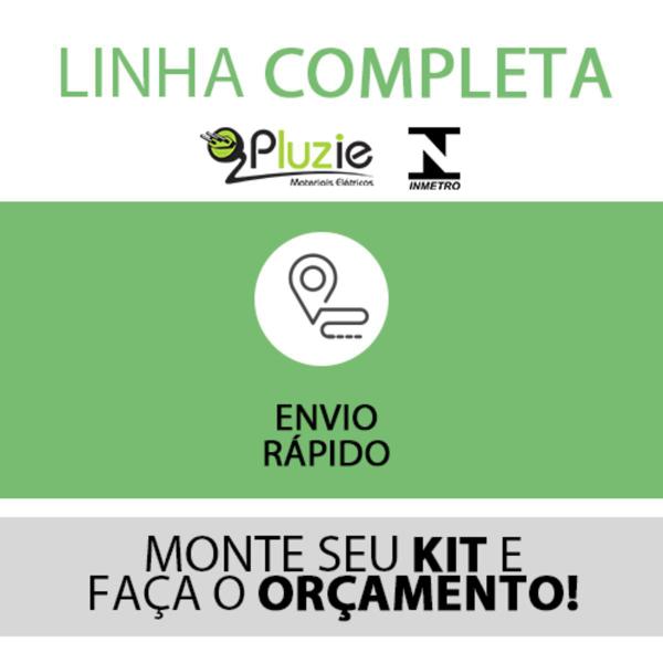 Imagem de Kit 10 Tomadas Tripla 20A Monobloco Caprice Pluzie 4x2 branca 250V