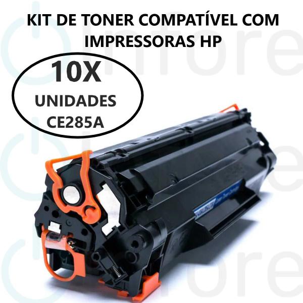 Imagem de Kit 10 Toner Compatível Para Impressora P1102w M1132 M1210 P1005 cb435a cb436a Ce285a Universal P1006 M1120 M1130 M1212