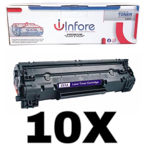 Imagem de Kit 10 Toner Universal Compatível CE285A cb435a cb436a Ce285a Para Impressora P1102w M1132 M1210 M1212 M1210