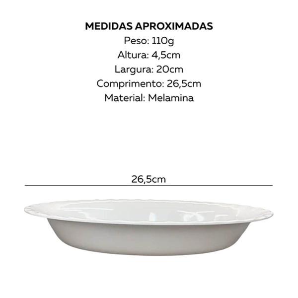 Imagem de KIT 10 Travessa Funda Oval de Melamina para salada 26 cm