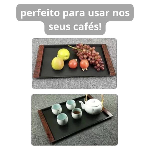 Imagem de Kit 10 Travessas Bandeja Retangular em Plastico para Servir Cafes  Fuxing 