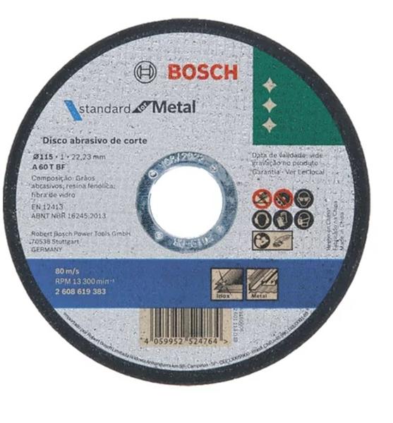 Imagem de Kit 10 Un - Disco De Corte Metalinox Std 115X10mm - Bosch 8955