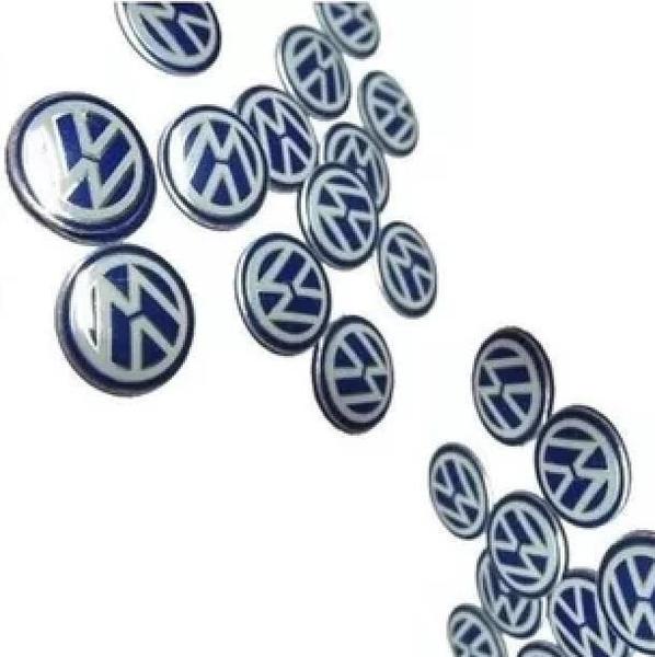 Imagem de Kit 10 Un Emblema Adesivo Volkswagen Chave Wv Aluminio 14Mm