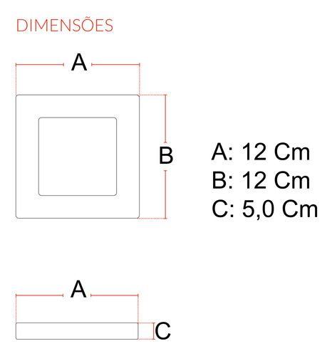 Imagem de Kit 10 un. Painel led Sobrepor Quadrado Luminária Teto Plafon Pop Bivolt 6w 12x12cm 360lm 6500k Branco Frio