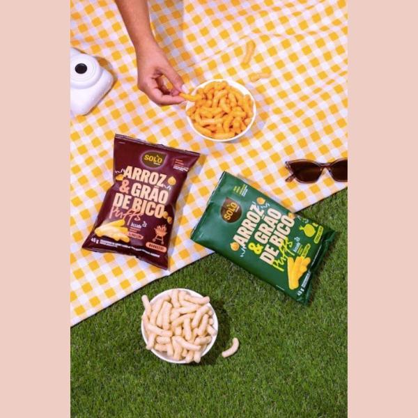 Imagem de Kit 10 Unid Snack Puffs Arroz Grão Bico Cebola Solo Snacks