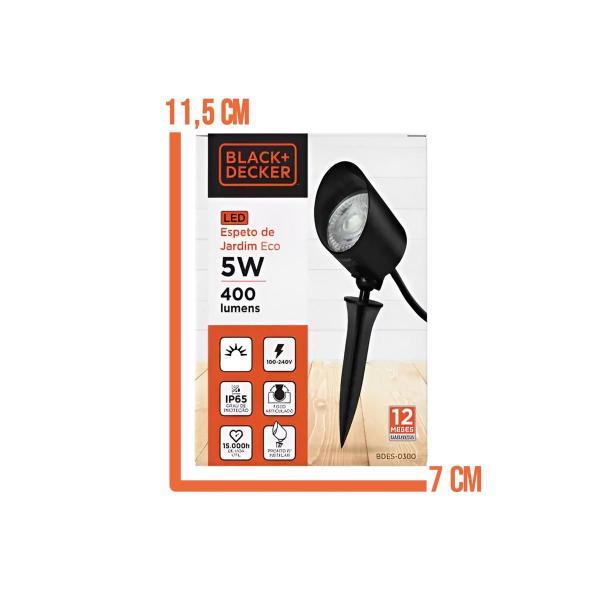 Imagem de Kit 10 unidades - black & decker espeto led 5w 6500k ip65 100-240v