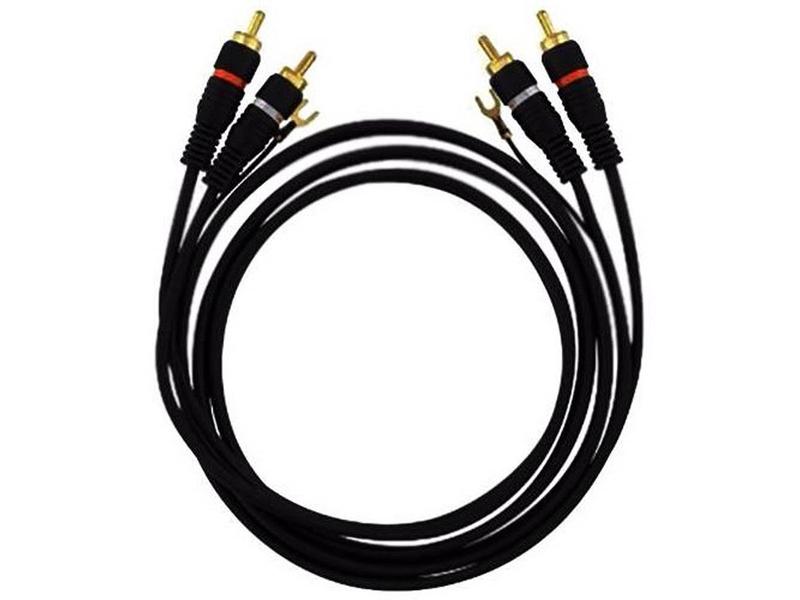 Imagem de Kit 10 Unidades Cabo Rca 1 Metro Conector Banhado A Ouro Dupla Blindagem