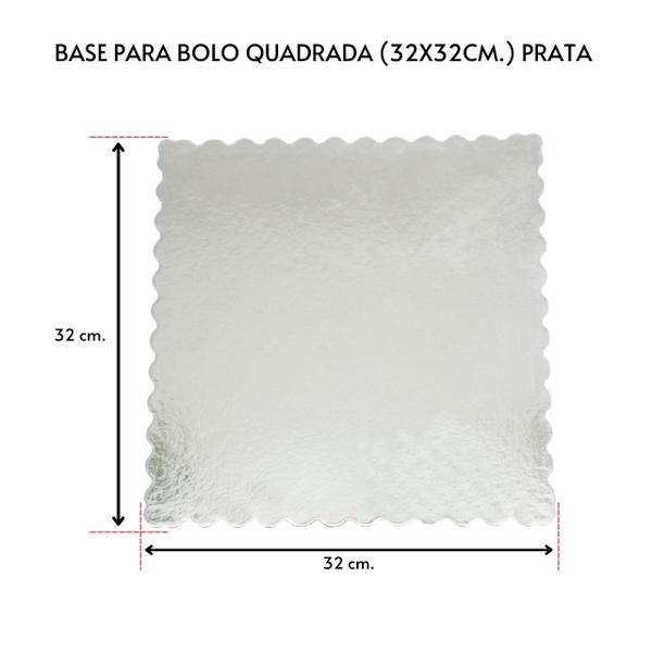 Imagem de Kit 10 Unidades Cake Board para Bolo Quadrado 32x32cm.Prata