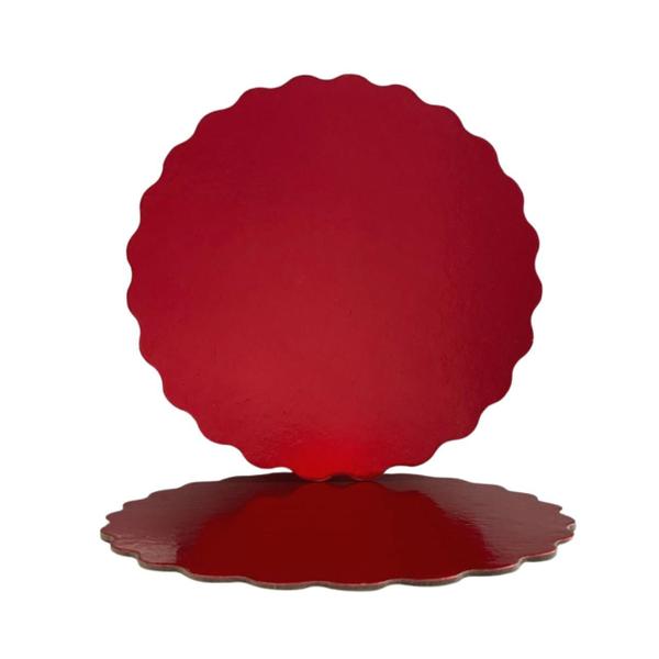 Imagem de Kit 10 Unidades Cake Board para Bolo Redondo 23cm.Vermelho