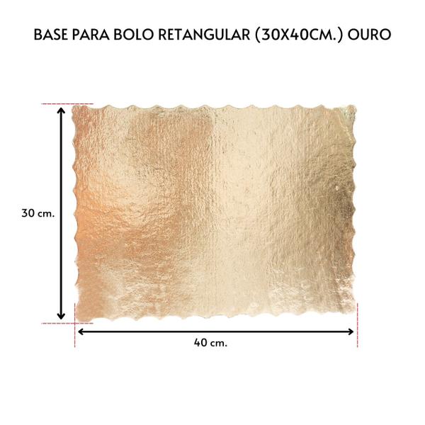 Imagem de Kit 10 Unidades Cake Board Para Bolo Retangular 30x40cm.Ouro