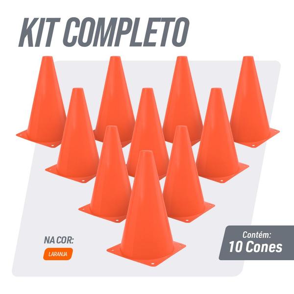 Imagem de Kit 10 Unidades Cones Agilidade 23cm Pista E Campo - Laranja