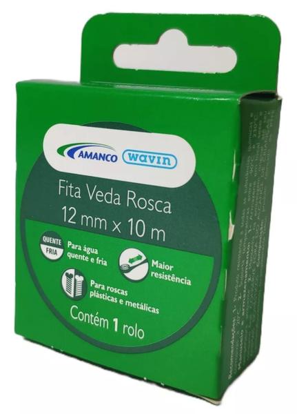 Imagem de Kit 10 Unidades Fita Veda Rosca 12mm X 10m 1/2 Amanco