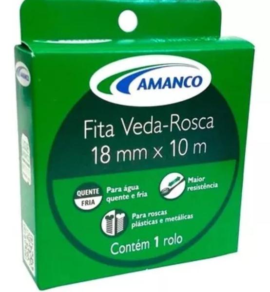 Imagem de Kit 10 Unidades Fita Veda Rosca 18mm X 10m 3/4 Amanco