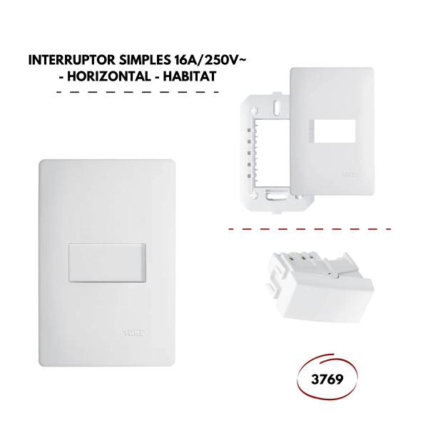 Imagem de Kit 10 unidades Interruptores Simples 16A/250V~ Horizontal Habitat - Fame