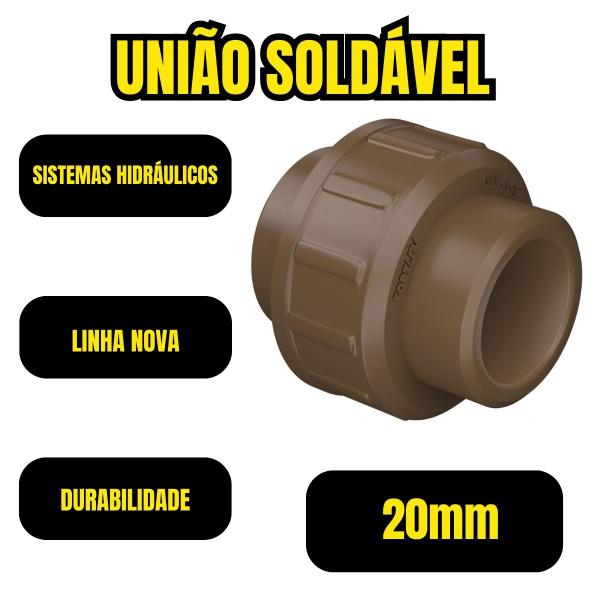 Imagem de Kit 10 Unidades União Soldavel Fortlev 20mm = 1/2