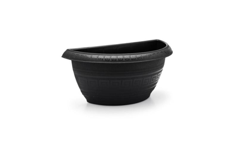 Imagem de Kit 10 Unidades Vaso De Parede 1,7L Meia Lua De Plástico Preto Jardim Vertical Decorações Flores