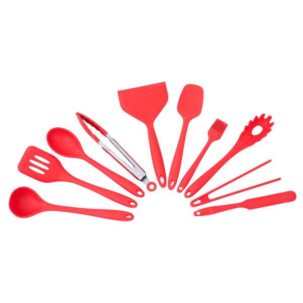 Kit 10 utensílios de cozinha de silicone completo multiuso - Oikos Imagem de Kit 10 utensílios de cozinha de silicone completo multiuso - Oikos