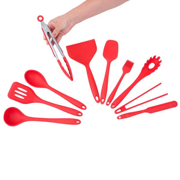 Kit 10 utensílios de cozinha de silicone completo multiuso - Oikos Imagem de Kit 10 utensílios de cozinha de silicone completo multiuso - Oikos