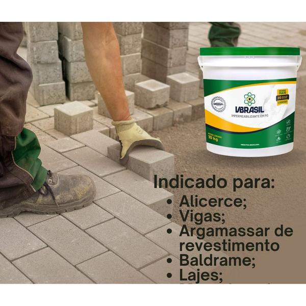 Imagem de Kit 10 Vbrasil Impermeabilizante 1kg Para Concreto E Cimento