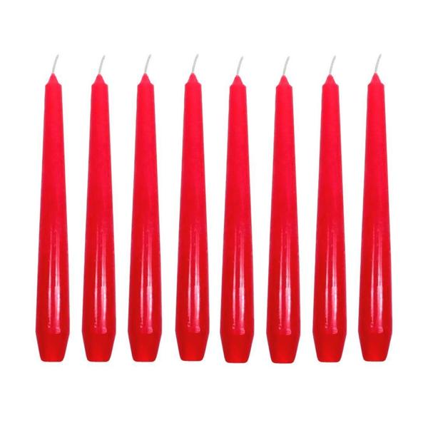 Kit 10 Velas Castiçal Vermelha Lisa 20 Cm Namorados Natal - Velitas (r) Imagem de Kit 10 Velas Castiçal Vermelha Lisa 20 Cm Namorados Natal